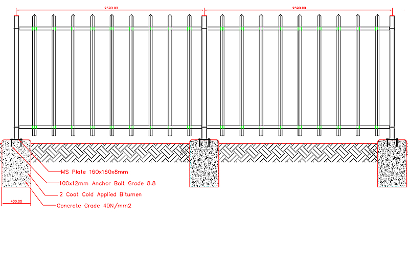 Fence Post Installation with anchor bolt