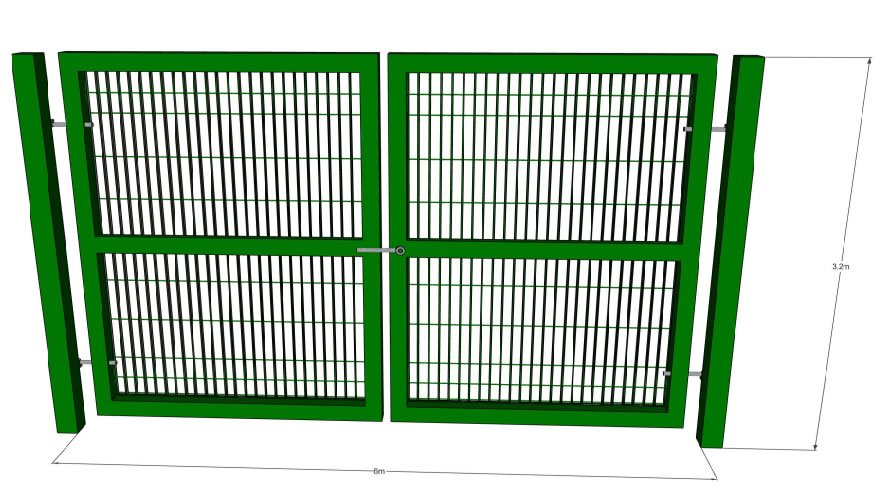 Double leaf manual gate welded mesh infill
