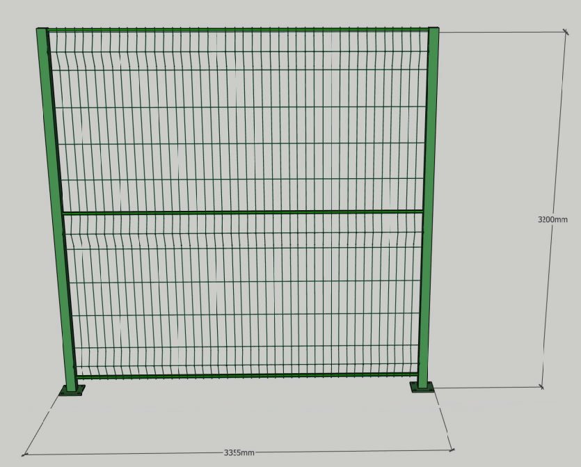 Rigid mesh panel welded mesh 4.0mm x 50x150mm pvc coated green
